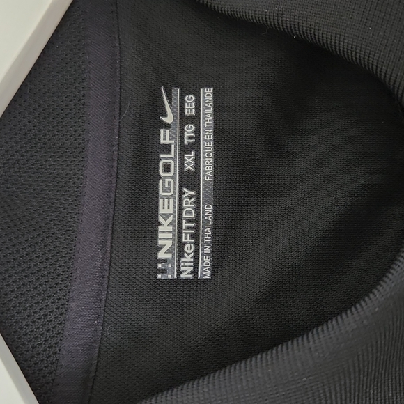 NIKE GOLF Golf Shirt Black White Swoosh Big & Tall XXL - Picture 4 of 12